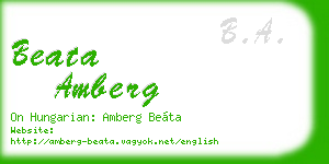 beata amberg business card